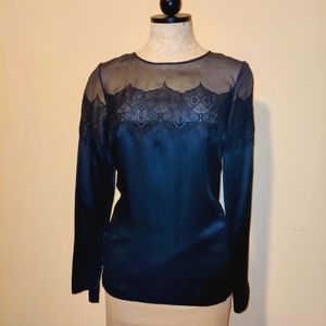 Tory Burch Black Ingrid Lace Top Size 6 Retails for $375